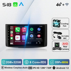 Planet Gates S18-MIC-Fan-Cam 2Din Android 12 Car Radio for Chevrolet AVEO T250 2006-2012 Multimedia Player Carplay Auto Autoradio Navigatore Stereo Head Unit