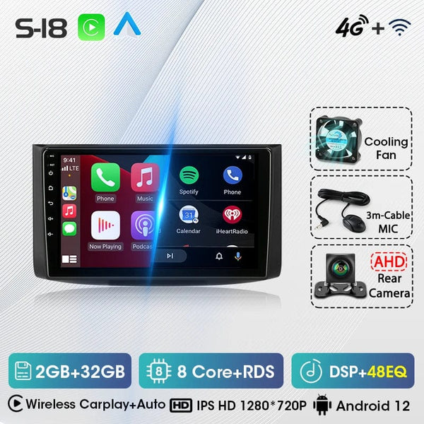 Planet Gates S18-MIC-Fan-Cam 2Din Android 12 Car Radio for Chevrolet AVEO T250 2006-2012 Multimedia Player Carplay Auto Autoradio Navigatore Stereo Head Unit