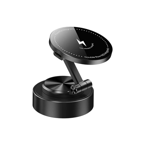 Planet Gates S18 with Charging Double Sides Car Phone Holder Magnetic Vacuum Adsorption Bracket with Wireless Charger 360 degree Rotating Car Phone Stand