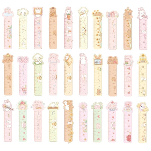 Planet Gates S20148-1 Mr. Paper 30PCs/Box Cute Animal Paper Bookmarks for Books Cartoon Style Ruler Gift Message Card Teacher Supplies Stationery
