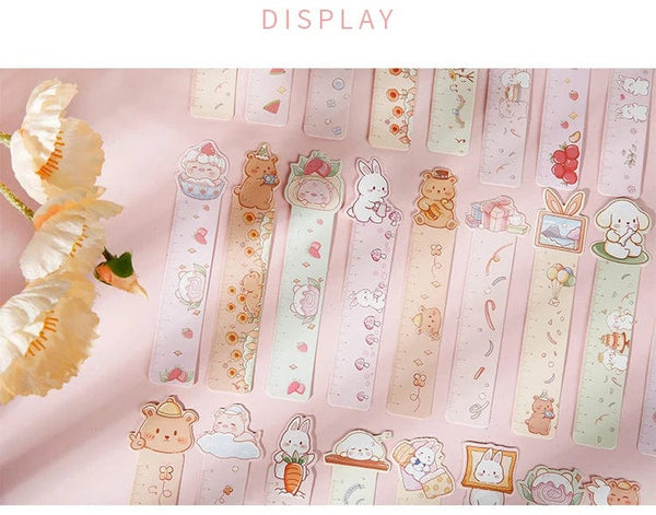 Planet Gates S20148-1 Mr. Paper 30PCs/Box Cute Animal Paper Bookmarks for Books Cartoon Style Ruler Gift Message Card Teacher Supplies Stationery