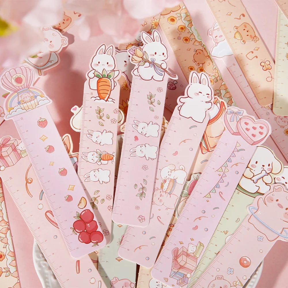 Planet Gates S20148-1 Mr. Paper 30PCs/Box Cute Animal Paper Bookmarks for Books Cartoon Style Ruler Gift Message Card Teacher Supplies Stationery