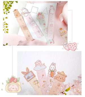 Planet Gates S20148-1 Mr. Paper 30PCs/Box Cute Animal Paper Bookmarks for Books Cartoon Style Ruler Gift Message Card Teacher Supplies Stationery