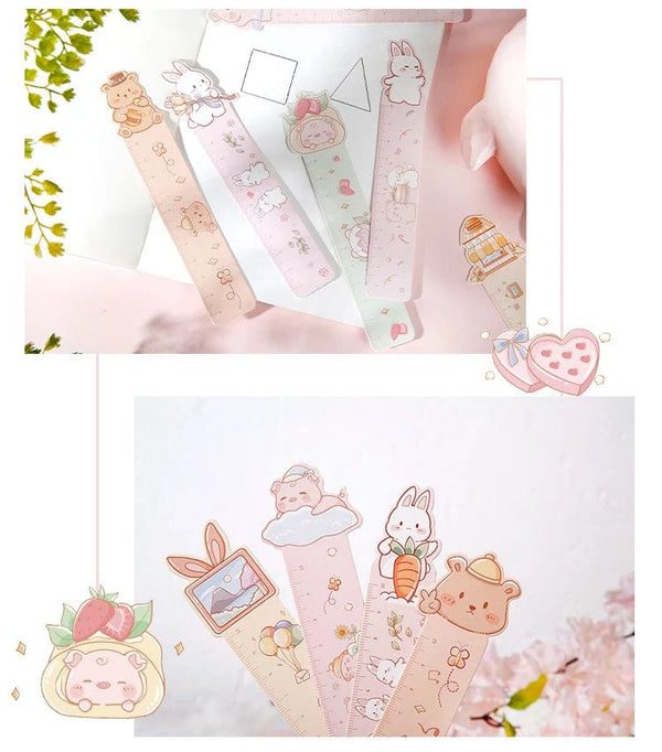Planet Gates S20148-1 Mr. Paper 30PCs/Box Cute Animal Paper Bookmarks for Books Cartoon Style Ruler Gift Message Card Teacher Supplies Stationery
