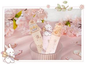 Planet Gates S20148-1 Mr. Paper 30PCs/Box Cute Animal Paper Bookmarks for Books Cartoon Style Ruler Gift Message Card Teacher Supplies Stationery