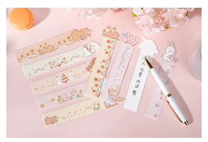 Planet Gates S20148-1 Mr. Paper 30PCs/Box Cute Animal Paper Bookmarks for Books Cartoon Style Ruler Gift Message Card Teacher Supplies Stationery