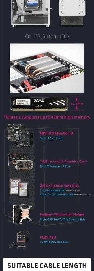 Planet Gates S3 Acr GPU CABEL3.0 METALFISH S3 MINI ITX Case Aluminum 5 Litre PC Gaming Small Chassis With Handle Support RTX3060/13600 Computer Compact A4 Case