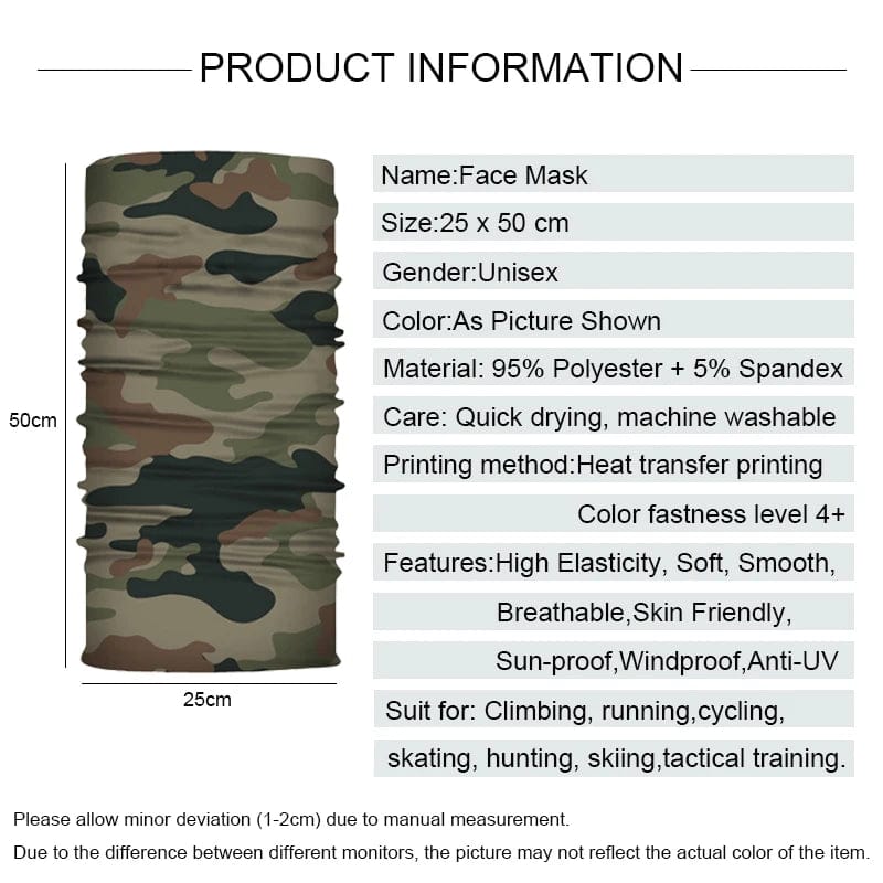 Planet Gates S4 Camouflage Cycling Face Mask Tactical Military Scarf Neck Gaiter Men Seamless Bandana Women Headband Balaclava Tube Face Shield