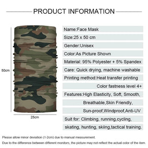 Planet Gates S4 Camouflage Cycling Face Mask Tactical Military Scarf Neck Gaiter Men Seamless Bandana Women Headband Balaclava Tube Face Shield