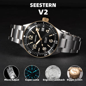 Planet Gates S434 Diver Watch Men Automatic NH35A Movement BGW9 Luminous Mechanical Wristwatches 20ATM Waterproof Sapphire Deployment Buckle