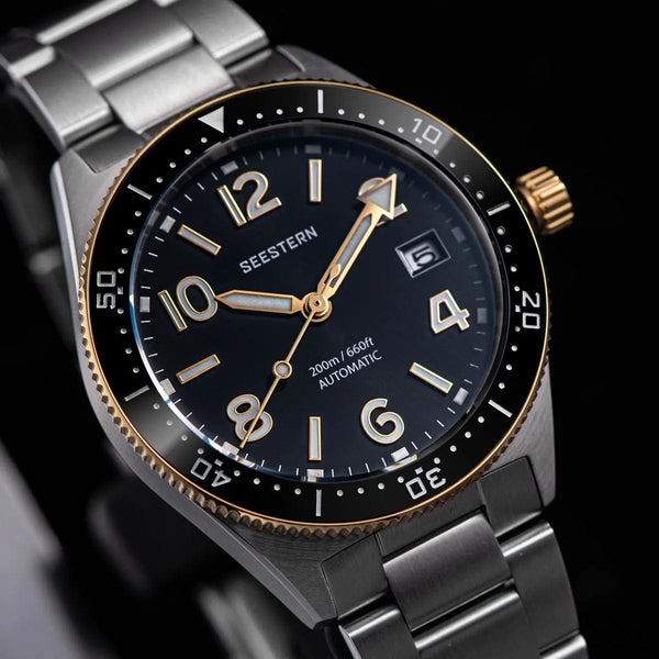 Planet Gates S434 Diver Watch Men Automatic NH35A Movement BGW9 Luminous Mechanical Wristwatches 20ATM Waterproof Sapphire Deployment Buckle