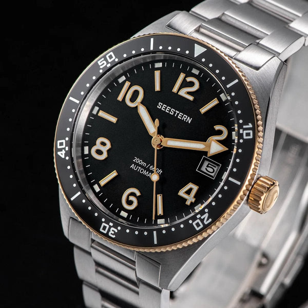 Planet Gates S434 Diver Watch Men Automatic NH35A Movement BGW9 Luminous Mechanical Wristwatches 20ATM Waterproof Sapphire Deployment Buckle