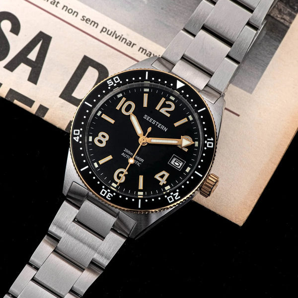 Planet Gates S434 Diver Watch Men Automatic NH35A Movement BGW9 Luminous Mechanical Wristwatches 20ATM Waterproof Sapphire Deployment Buckle