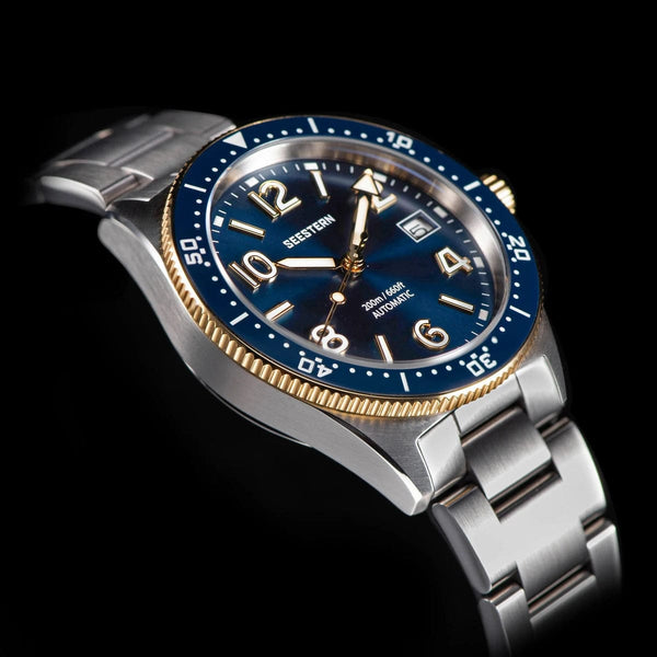 Planet Gates S434 Diver Watch Men Automatic NH35A Movement BGW9 Luminous Mechanical Wristwatches 20ATM Waterproof Sapphire Deployment Buckle