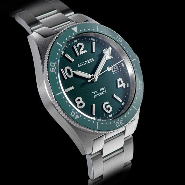 Planet Gates S434 Diver Watch Men Automatic NH35A Movement BGW9 Luminous Mechanical Wristwatches 20ATM Waterproof Sapphire Deployment Buckle