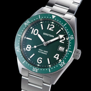 Planet Gates S434 Diver Watch Men Automatic NH35A Movement BGW9 Luminous Mechanical Wristwatches 20ATM Waterproof Sapphire Deployment Buckle