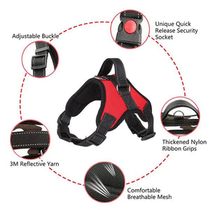 Planet Gates Saddle Dog Harness Reflective Adjustable Pet Harness No Pull Walking Training Small Medium Large Big Dogs Chest Strap Product
