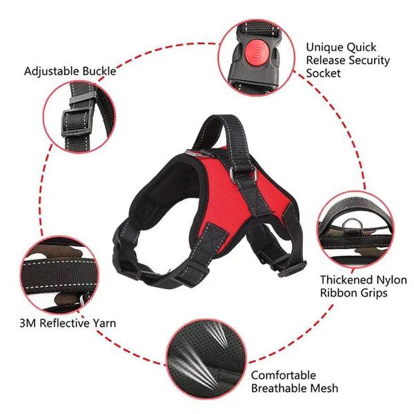 Planet Gates Saddle Dog Harness Reflective Adjustable Pet Harness No Pull Walking Training Small Medium Large Big Dogs Chest Strap Product