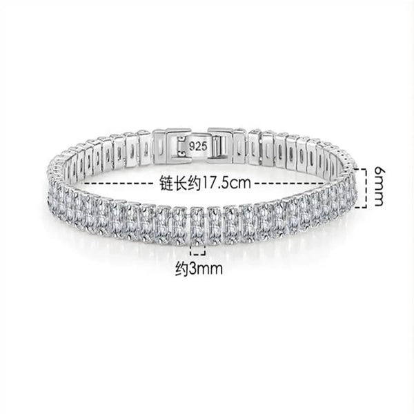 Planet Gates SAIYE Solid 18K 14K Gold Moissanite Tennis Bracelet for Women D VVS1 Round 925 Sterling Silver Luxury Bracelet for Engagement