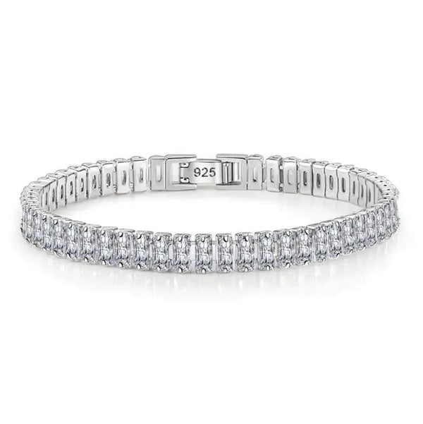 Planet Gates SAIYE Solid 18K 14K Gold Moissanite Tennis Bracelet for Women D VVS1 Round 925 Sterling Silver Luxury Bracelet for Engagement