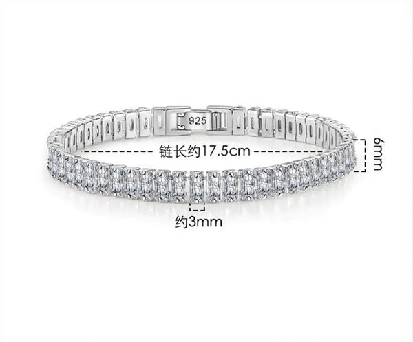 Planet Gates SAIYE Solid 18K 14K Gold Moissanite Tennis Bracelet for Women D VVS1 Round 925 Sterling Silver Luxury Bracelet for Engagement