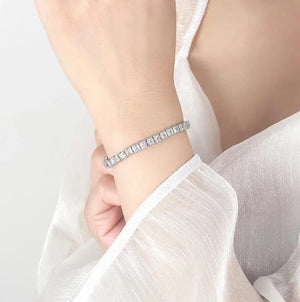 Planet Gates SAIYE Solid 18K 14K Gold Moissanite Tennis Bracelet for Women D VVS1 Round 925 Sterling Silver Luxury Bracelet for Engagement