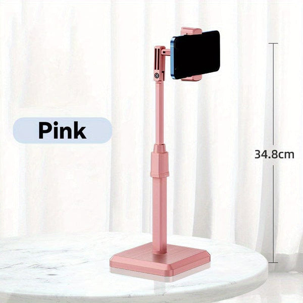 Planet Gates Sakura Pink Mobile Phone Holder, 360 Degree Adjustable Angle And Height Desktop Phone Stand, Lazy Phone Holder, Thick And Friendly Phone Live Stand, Compatible With All Phones