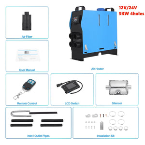 Planet Gates Samger 5KW Diesel Air Heater 12-24V All In One Car Heater With Silencer LCD Switch Remote Control For Car Bus RV Trucks SUV