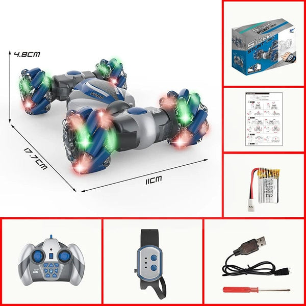 Planet Gates Samll RC Stunt Car Remote Control Watch Gesture Sensor Electric Toy RC Drift Car 2.4GHz 4WD Rotation Gift for Kids Boys Birthday