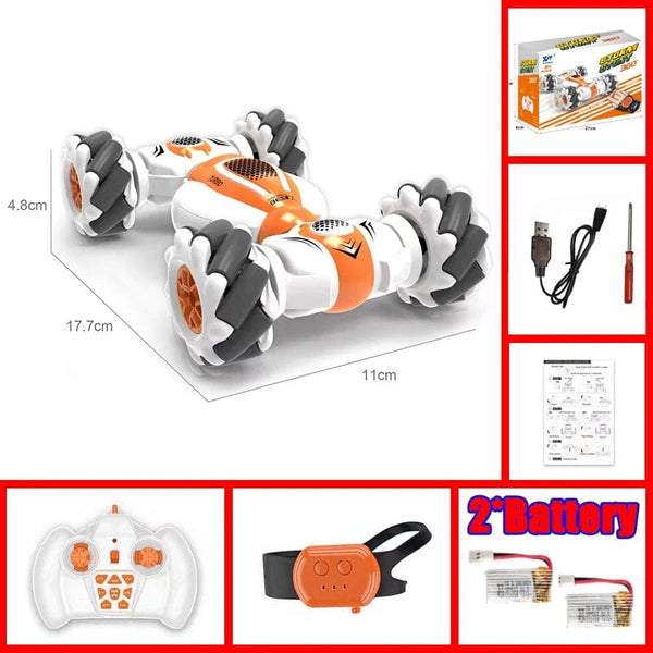 Planet Gates Samll RC Stunt Car Remote Control Watch Gesture Sensor Electric Toy RC Drift Car 2.4GHz 4WD Rotation Gift for Kids Boys Birthday