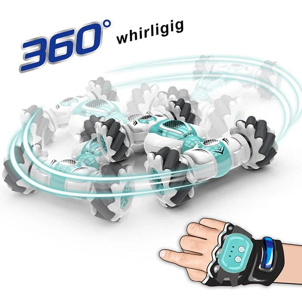 Planet Gates Samll RC Stunt Car Remote Control Watch Gesture Sensor Electric Toy RC Drift Car 2.4GHz 4WD Rotation Gift for Kids Boys Birthday