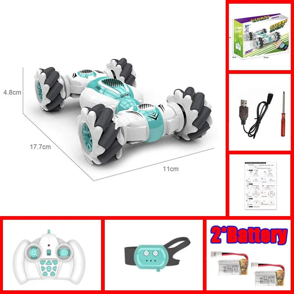 Planet Gates Samll RC Stunt Car Remote Control Watch Gesture Sensor Electric Toy RC Drift Car 2.4GHz 4WD Rotation Gift for Kids Boys Birthday
