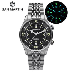 Planet Gates San Martin 39mm Leyenda Diver Watch NH35 Automatic Mechanical Movement AR Sapphire Luminous Waterproof 200m Watches SN0141W