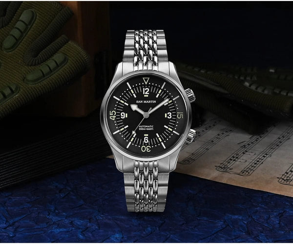 Planet Gates San Martin 39mm Leyenda Diver Watch NH35 Automatic Mechanical Movement AR Sapphire Luminous Waterproof 200m Watches SN0141W