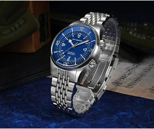 Planet Gates San Martin 39mm Leyenda Diver Watch NH35 Automatic Mechanical Movement AR Sapphire Luminous Waterproof 200m Watches SN0141W