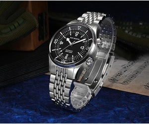Planet Gates San Martin 39mm Leyenda Diver Watch NH35 Automatic Mechanical Movement AR Sapphire Luminous Waterproof 200m Watches SN0141W