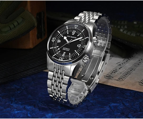Planet Gates San Martin 39mm Leyenda Diver Watch NH35 Automatic Mechanical Movement AR Sapphire Luminous Waterproof 200m Watches SN0141W