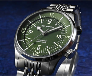 Planet Gates San Martin 39mm Leyenda Diver Watch NH35 Automatic Mechanical Movement AR Sapphire Luminous Waterproof 200m Watches SN0141W
