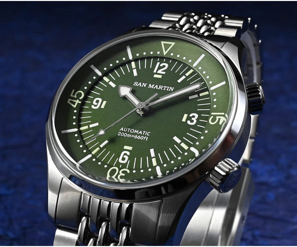 Planet Gates San Martin 39mm Leyenda Diver Watch NH35 Automatic Mechanical Movement AR Sapphire Luminous Waterproof 200m Watches SN0141W
