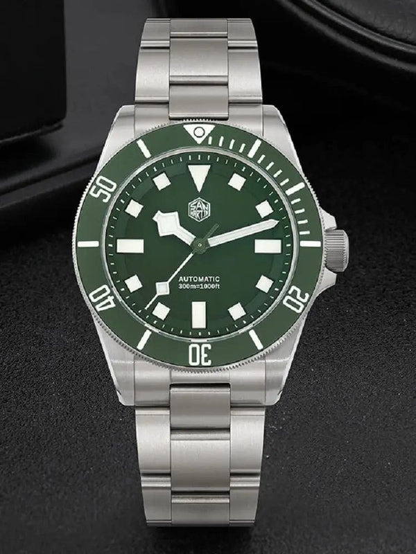 Planet Gates San Martin SN0121T Titanium Diving Watch NH35 Automatic Movement Watches Grade2 Titanium 120 Click Waterproof 300m Wristwatch