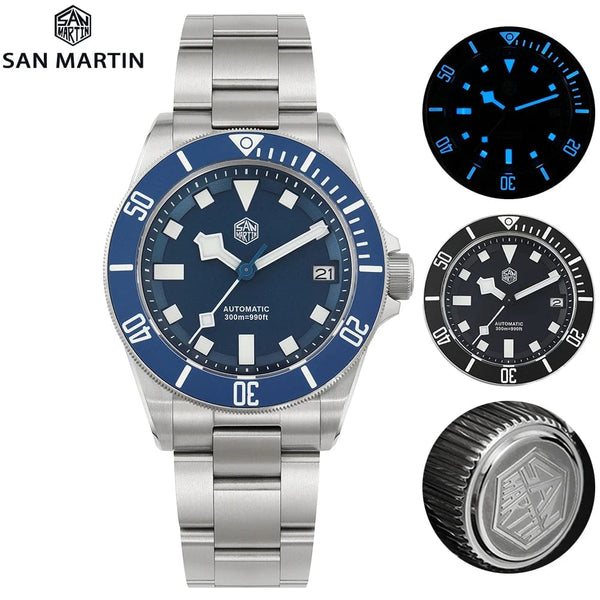 Planet Gates San Martin SN0121T Titanium Diving Watch NH35 Automatic Movement Watches Grade2 Titanium 120 Click Waterproof 300m Wristwatch
