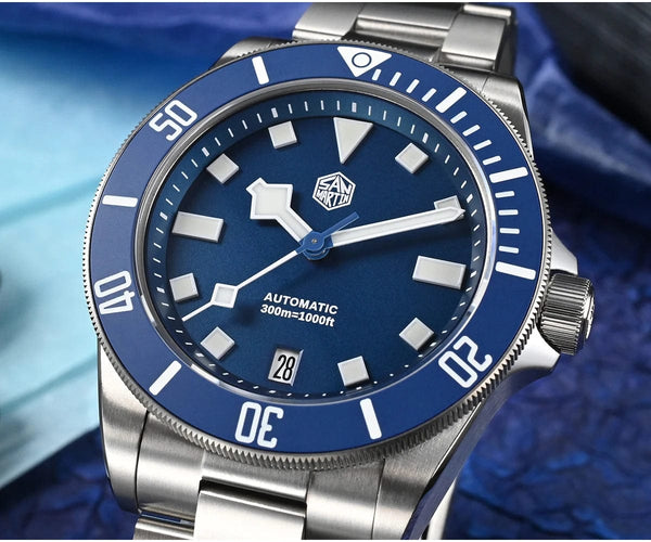 Planet Gates San Martin SN0121T Titanium Diving Watch NH35 Automatic Movement Watches Grade2 Titanium 120 Click Waterproof 300m Wristwatch