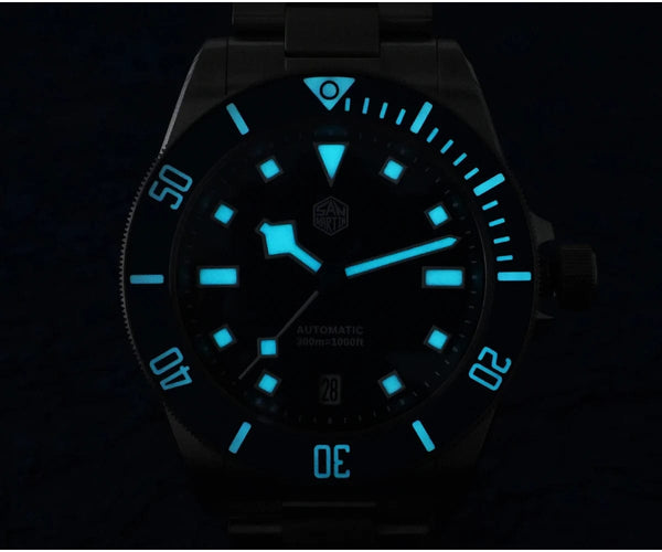Planet Gates San Martin SN0121T Titanium Diving Watch NH35 Automatic Movement Watches Grade2 Titanium 120 Click Waterproof 300m Wristwatch