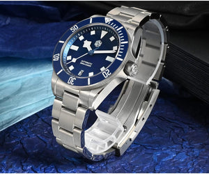 Planet Gates San Martin SN0121T Titanium Diving Watch NH35 Automatic Movement Watches Grade2 Titanium 120 Click Waterproof 300m Wristwatch