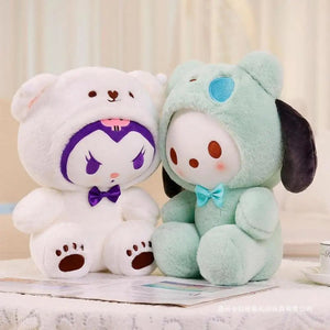 Planet Gates Sanrio 25Cm Kuromi Cinnamoroll Cross Dressing Plush Doll Hello Kitty Kawaii My Melody Anime Cartoon Plushie Toy Christmas Gifts