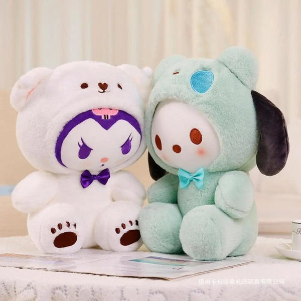 Planet Gates Sanrio 25Cm Kuromi Cinnamoroll Cross Dressing Plush Doll Hello Kitty Kawaii My Melody Anime Cartoon Plushie Toy Christmas Gifts