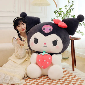Planet Gates Sanrio Cartoon Kuromi My Melody Cinnamoroll Pochacco Pompom Purin Strawberry Cute Hug Plush Doll Toys For Children Surprise Gift