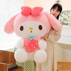 Planet Gates Sanrio Cartoon Kuromi My Melody Cinnamoroll Pochacco Pompom Purin Strawberry Cute Hug Plush Doll Toys For Children Surprise Gift