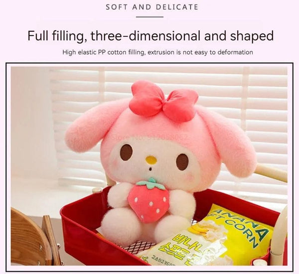 Planet Gates Sanrio Cartoon Kuromi My Melody Cinnamoroll Pochacco Pompom Purin Strawberry Cute Hug Plush Doll Toys For Children Surprise Gift