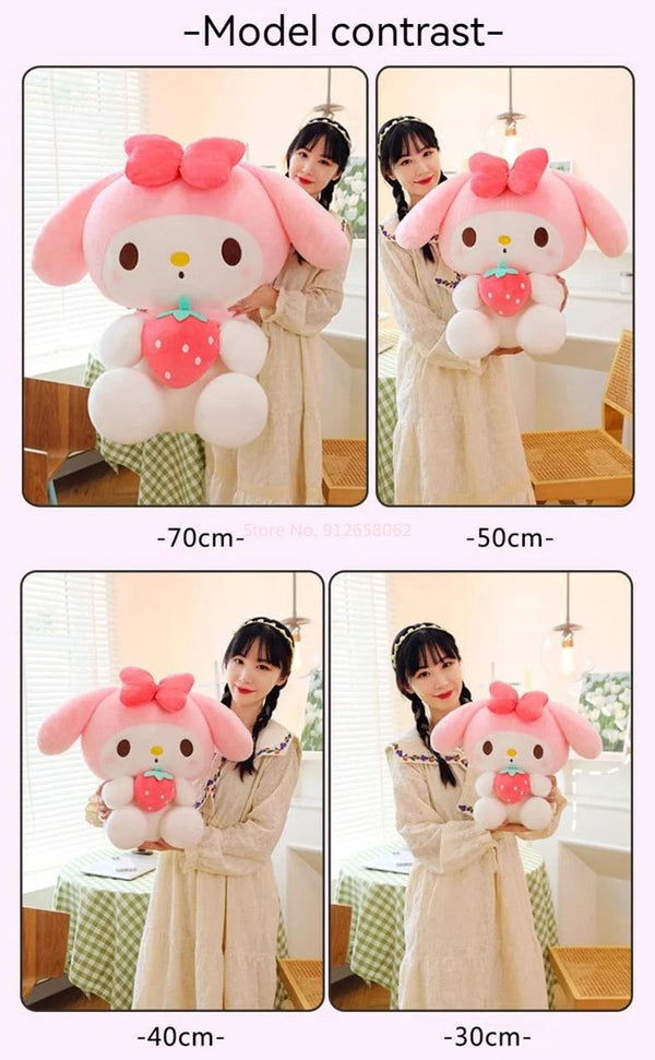 Planet Gates Sanrio Cartoon Kuromi My Melody Cinnamoroll Pochacco Pompom Purin Strawberry Cute Hug Plush Doll Toys For Children Surprise Gift